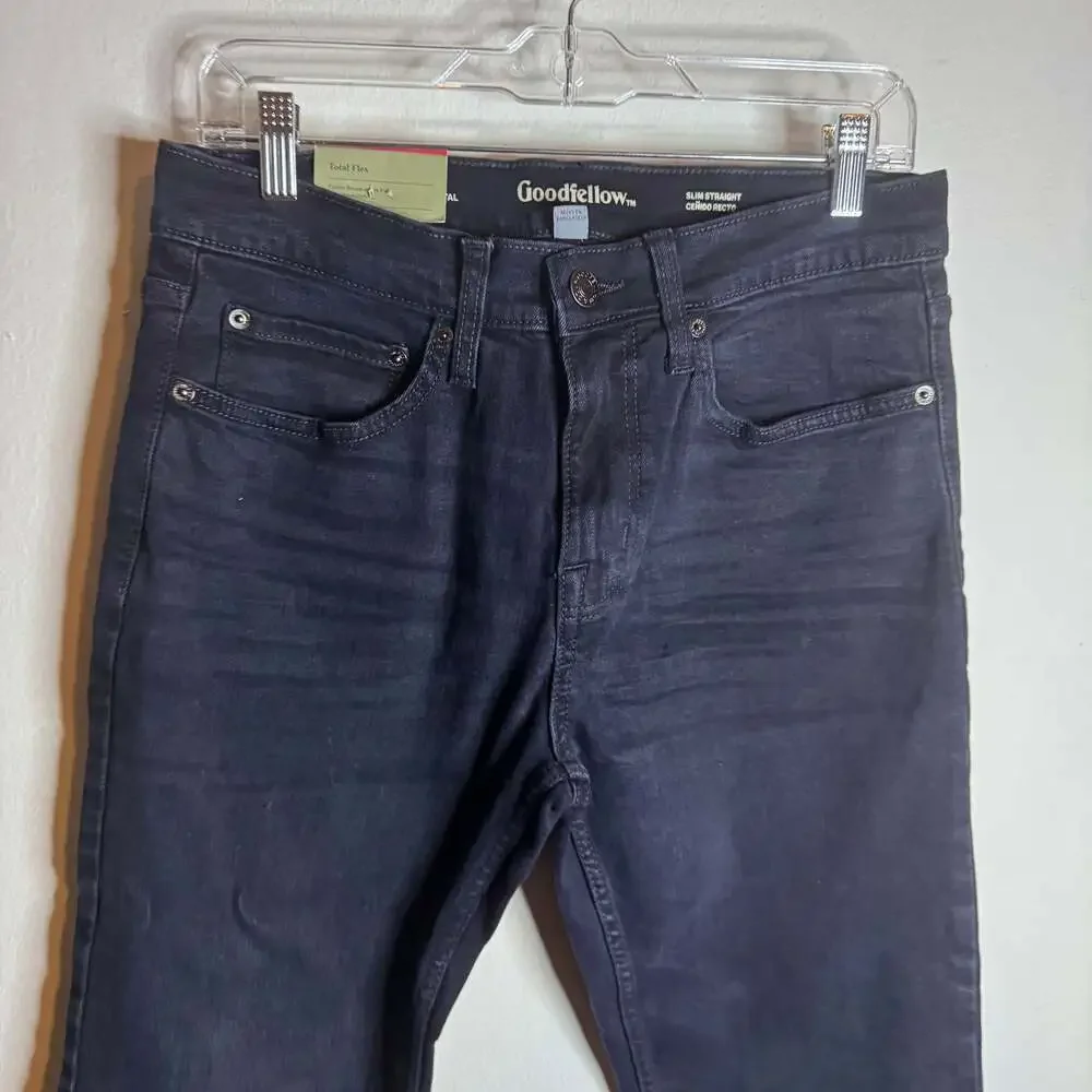 Goodfellow & Co Men's Slim Straight Total Flex Jeans in Washed Black 30wX32L